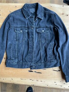 American Eagle Outfitters Black Jacket with Branded Neck Patch